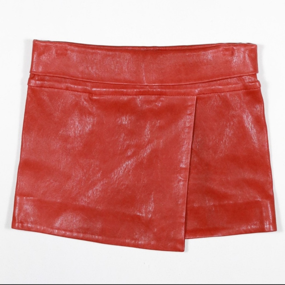 NEW Isabel Marant 100% Lamb Leather Instabaddie 90s Aesthetic Red Mini Skirt NWT